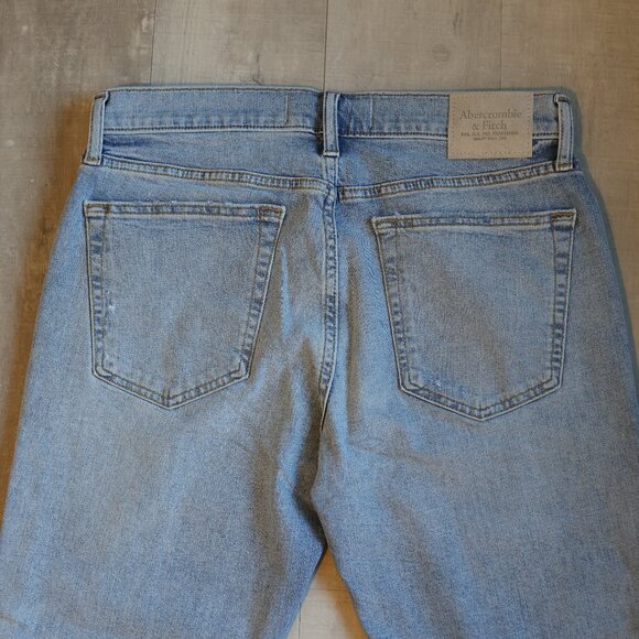 Men's Abercrombie & Fitch Skinny Crop Distressed Jean Medium Blue Size 32x32 NWT - Picture 5 of 8